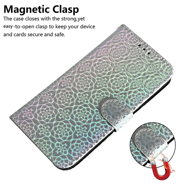 For Realme 9i 5G Colorful Magnetic Buckle Leatherette Phone Case(Silver)