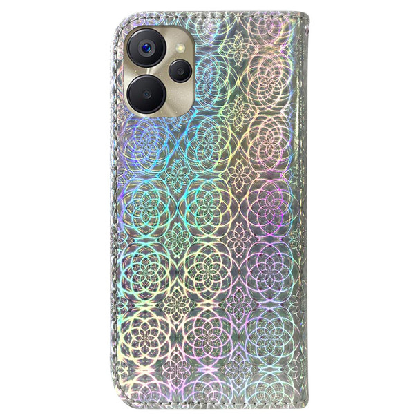 For Realme 9i 5G Colorful Magnetic Buckle Leatherette Phone Case(Silver)