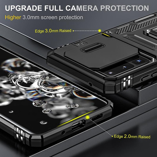 For Samsung Galaxy S20 Ultra Armor PC + TPU Camera Shield Phone Case(Black)