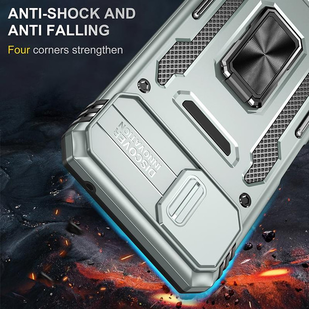 For Samsung Galaxy A22 5G Armor PC + TPU Camera Shield Phone Case(Grey)