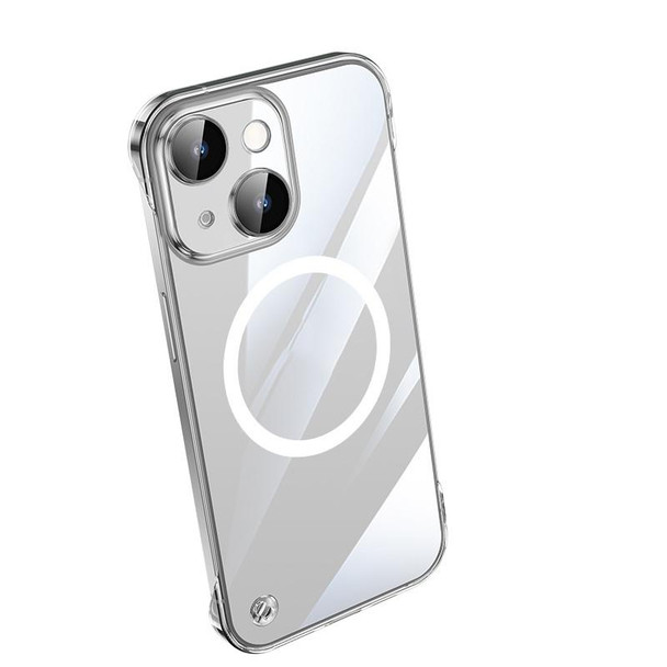 For iPhone 13 Electroplating Frameless Magsafe Magnetic PC Phone Case(Transparent)