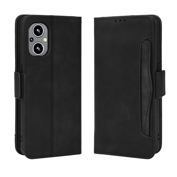 For OPPO  Reno8 Lite 5G Global/Reno8 Z/Reno7 Z Skin Feel Calf Texture Card Slots Leatherette Phone Case(Black)