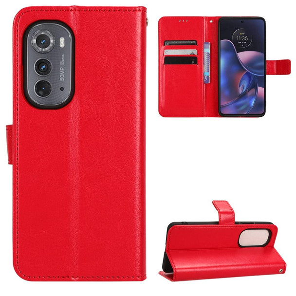 For Motorola Edge 2022 Retro Crazy Horse Texture Leatherette Phone Case(Red)