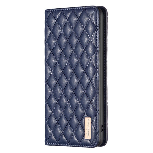 For iPhone SE 2022 / SE 2020 / 8 / 7 Diamond Lattice Magnetic Leatherette Flip Phone Case(Blue)