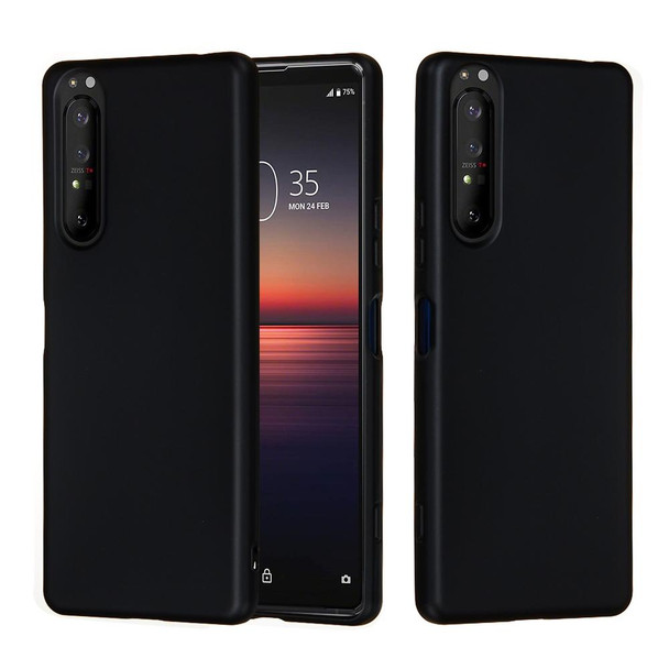 Sony Xperia 5 Plus / Xperia 1 II Solid Color Liquid Silicone Dropproof Full Coverage Protective Case(Black)