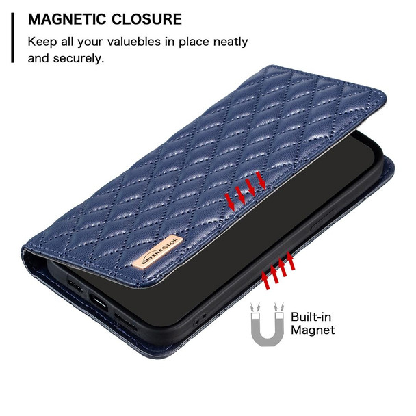 For OPPO A15 Diamond Lattice Magnetic Leatherette Flip Phone Case(Blue)