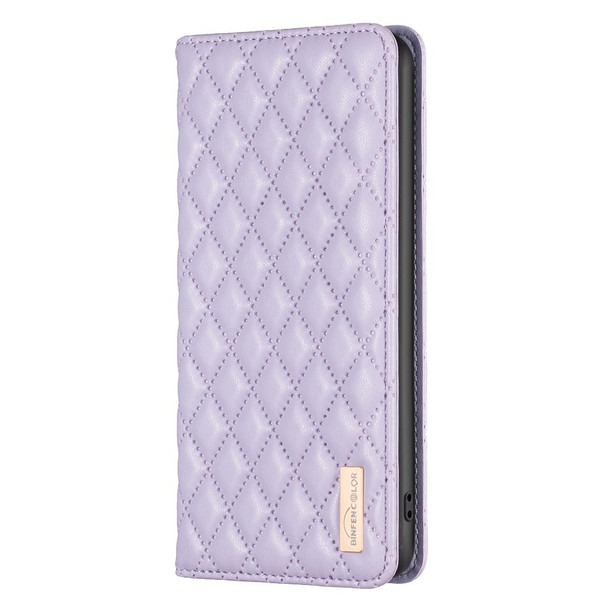 For Xiaomi Redmi 10 2022 / Note 11 4G Diamond Lattice Magnetic Leather Flip Phone Case(Purple)