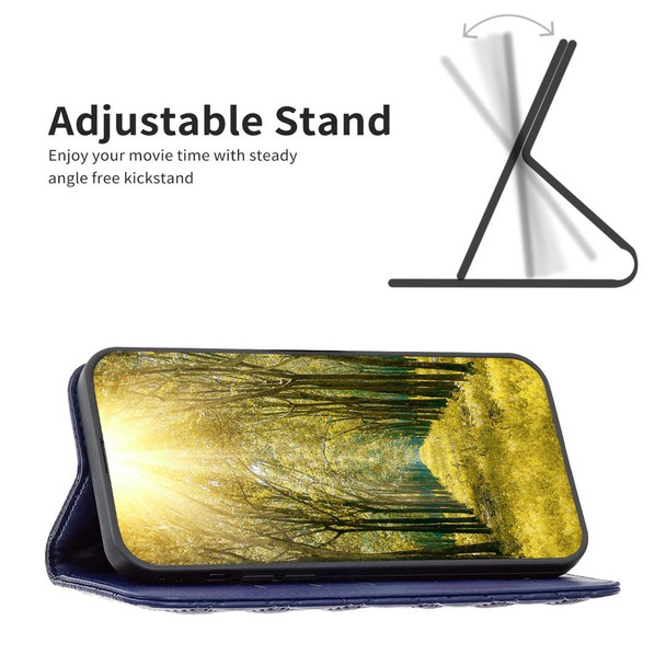 For Samsung Galaxy S21+ 5G Diamond Lattice Magnetic Leatherette Flip Phone Case(Blue)