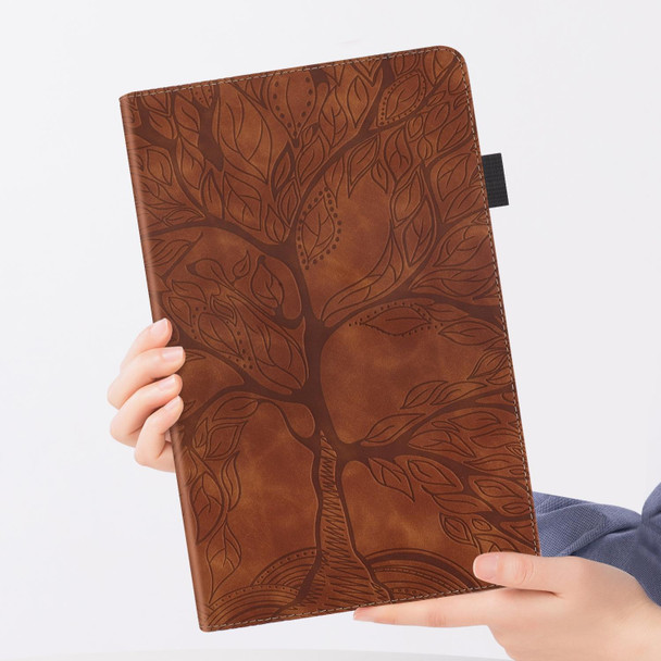 For iPad 2022 Life Tree Series Horizontal Flip Leatherette Case with Holder(Brown)