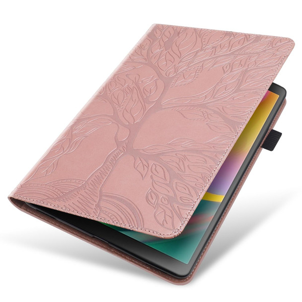 For iPad 2022 Life Tree Series Horizontal Flip Leatherette Case with Holder(Rose Gold)