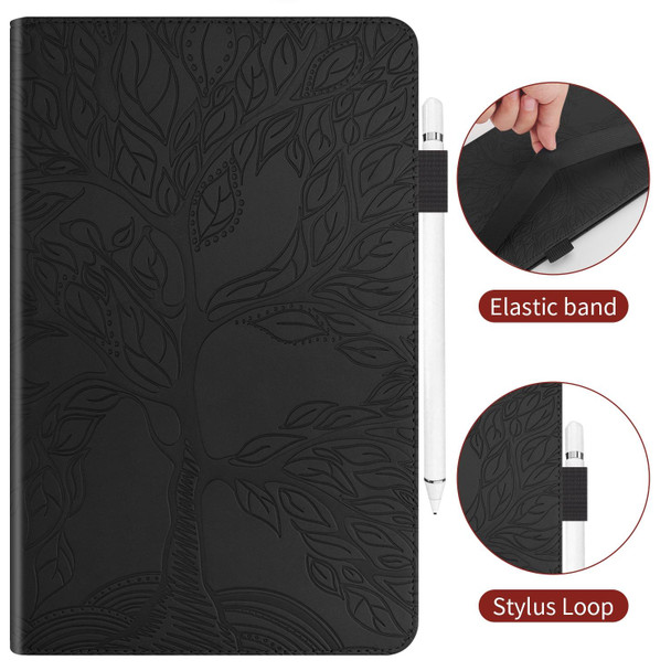 For iPad 2022 Life Tree Series Horizontal Flip Leatherette Case with Holder(Black)