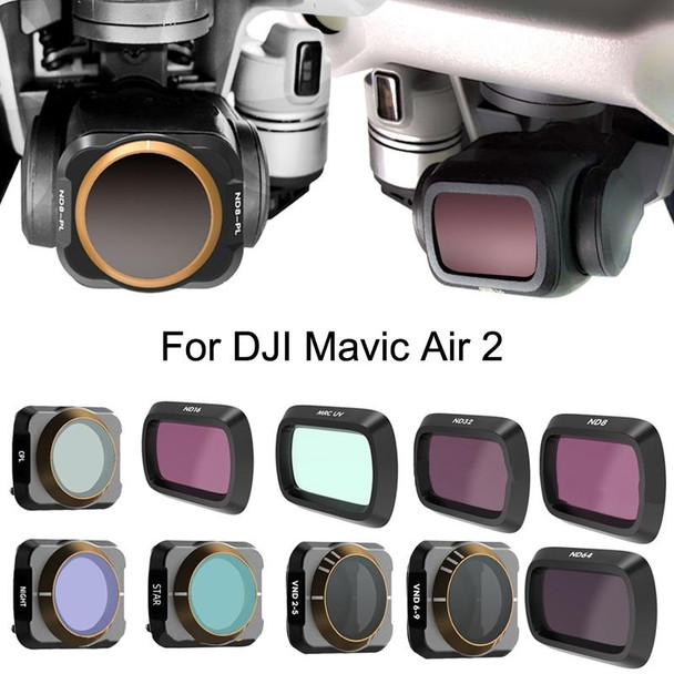 JSR For DJI Mavic Air 2 Motion Camera Filter, Style: UV+CPL+ND8+ND16+ND32+ND64+STAR+Anti-light