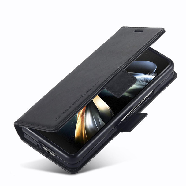 For Samsung Galaxy Z Fold3 5G LC.IMEEKE RFID Anti-theft Leatherette Phone Case(Black)