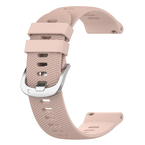 For Garmin Venu 2Plus 20mm Cross Textured Silicone Watch Band(Light Pink)