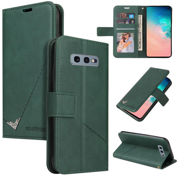 For Samsung Galaxy S10e GQUTROBE Right Angle Leatherette Phone Case(Green)