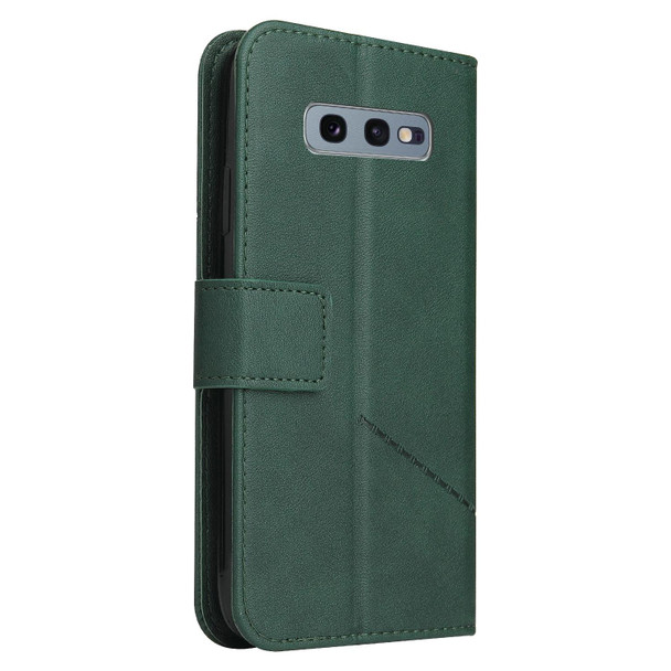 For Samsung Galaxy S10e GQUTROBE Right Angle Leatherette Phone Case(Green)