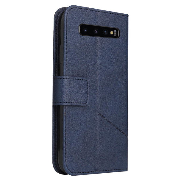 For Samsung Galaxy S10 GQUTROBE Right Angle Leatherette Phone Case(Blue)