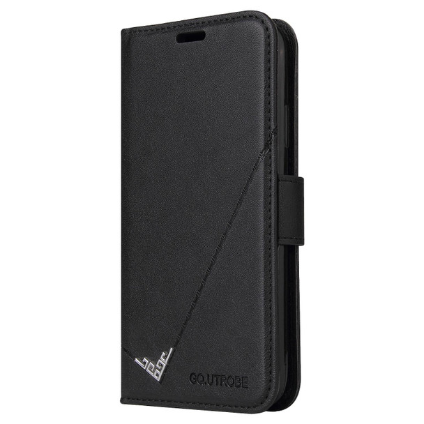 For Samsung Galaxy A21s GQUTROBE Right Angle Leatherette Phone Case(Black)