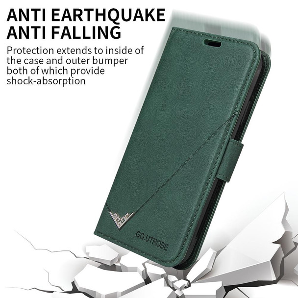 For Samsung Galaxy A31 GQUTROBE Right Angle Leatherette Phone Case(Green)