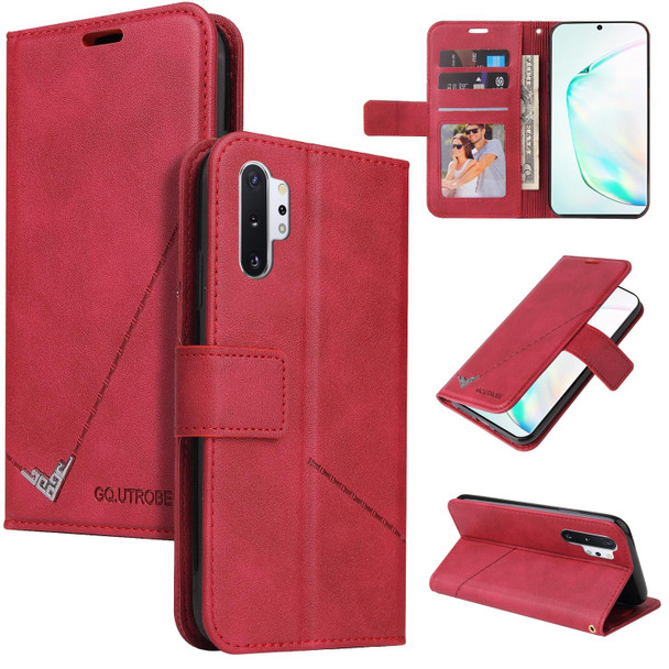 For Samsung Galaxy Note10+ GQUTROBE Right Angle Leatherette Phone Case(Red)