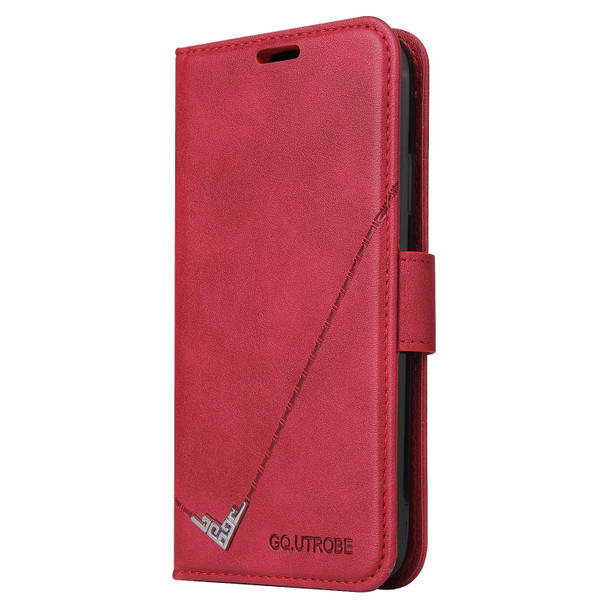 For Samsung Galaxy A10s GQUTROBE Right Angle Leatherette Phone Case(Red)