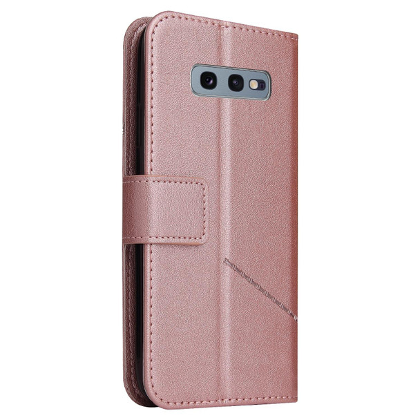 For Samsung Galaxy S10e GQUTROBE Right Angle Leatherette Phone Case(Rose Gold)