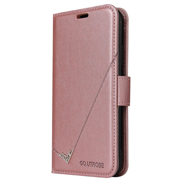 For Samsung Galaxy S22 5G GQUTROBE Right Angle Leatherette Phone Case(Rose Gold)