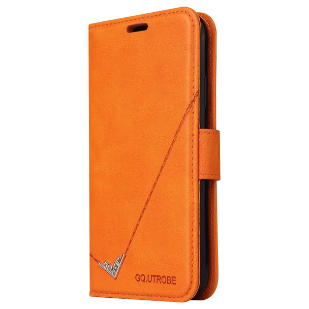 For Samsung Galaxy S22 Ultra 5G GQUTROBE Right Angle Leatherette Phone Case(Orange)