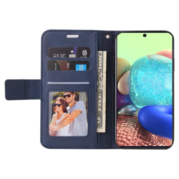 For Samsung Galaxy M31 GQUTROBE Right Angle Leatherette Phone Case(Blue)