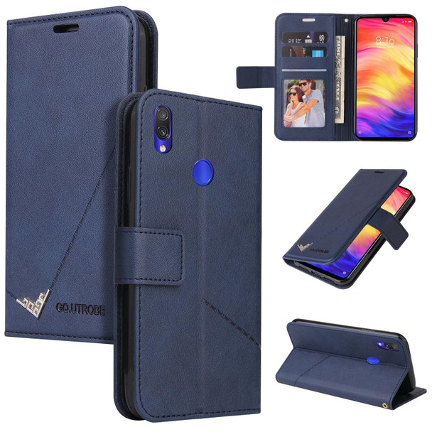 For Samsung Galaxy A10s GQUTROBE Right Angle Leatherette Phone Case(Blue)