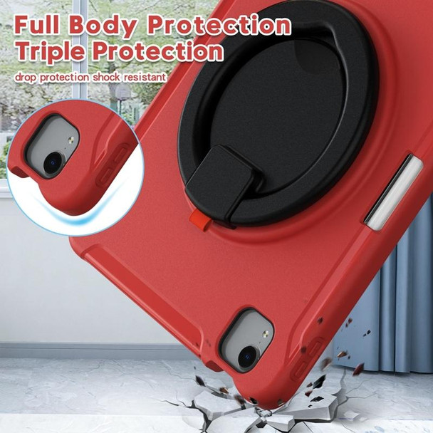 Shockproof TPU + PC Tablet Case with 360 Degree Rotation Grip Holder & Pen Slot For iPad Air 4 10.9 / Pro 11 2022 / 2021 / 2020 / 2018(Red)