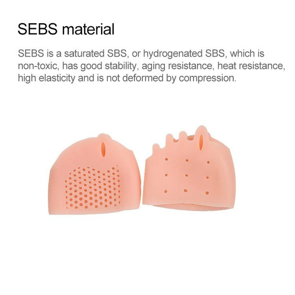 1 Pair SEBS Five-hole Honeycomb Hallux Valgus Toe Correction Front Pad(Skin Color)