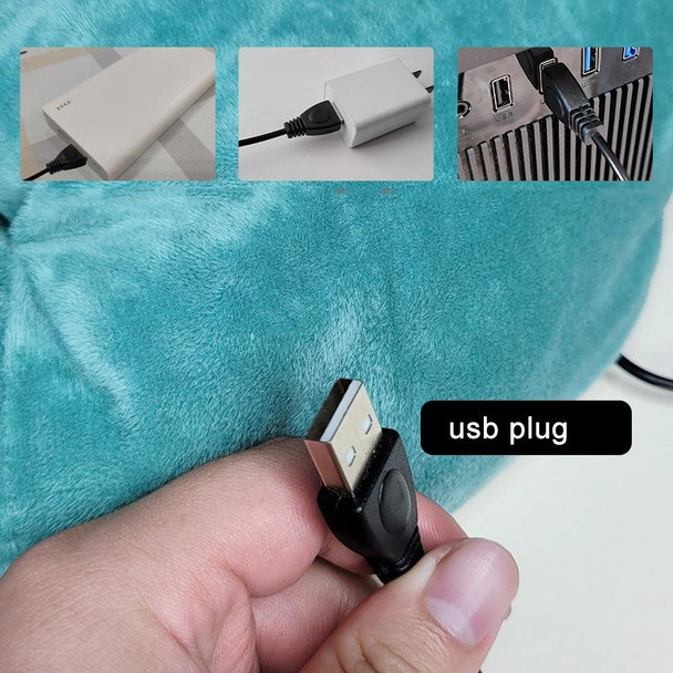 USB Heating Foot Warmer Comfortable Plush Foot Warmer(SIlver Gray)