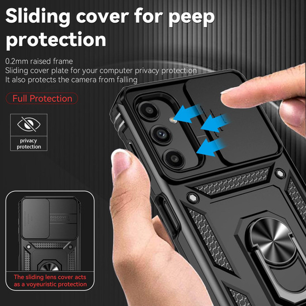 For Samsung Galaxy A14 5G Sliding Camshield Holder Phone Case(Black)