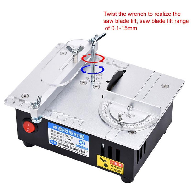 S3  96W Liftable Table Mini Table Saw Aluminum Cutting Machine,Spec: Black Standard(US Plug)