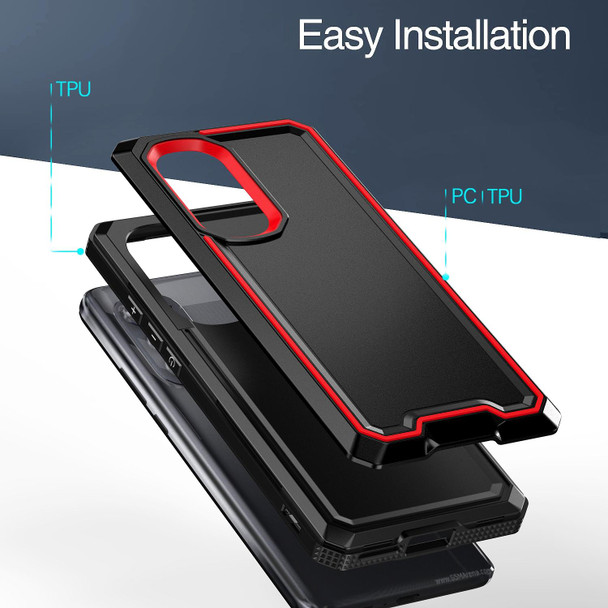 For Motorola Edge 2022 Armour Two-color TPU + PC Phone Case(Black+Red)