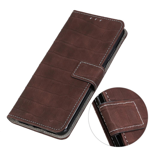 For Xiaomi 12T/12T Pro/Redmi K50 Ultra Magnetic Crocodile Texture Horizontal Flip Leather Phone Case(Brown)