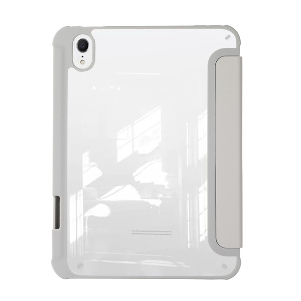 For iPad mini 6 Acrylic 3-folding Leatherette Tablet Case(Grey)