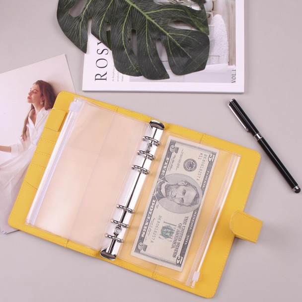 A6 Macaron Notebook PU Loose-leaf Cash Budget Handbook(Blue)
