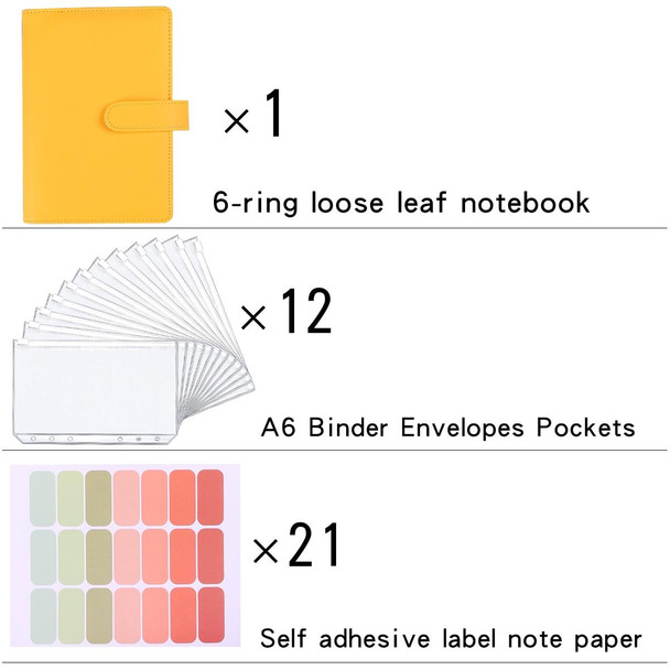 A6 Macaron Notebook PU Loose-leaf Cash Budget Handbook(Blue)