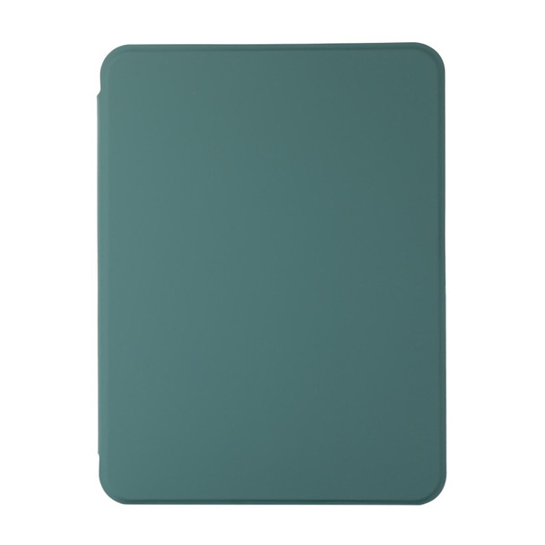 For iPad Air 5 2022 / 4 2020 Acrylic Rotatable Holder Tablet Leatherette Case(Dark Green)