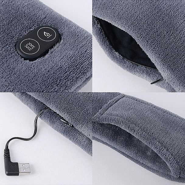 USB Charging Heating Massage Scarf Warmth Neck(Dark Brown)