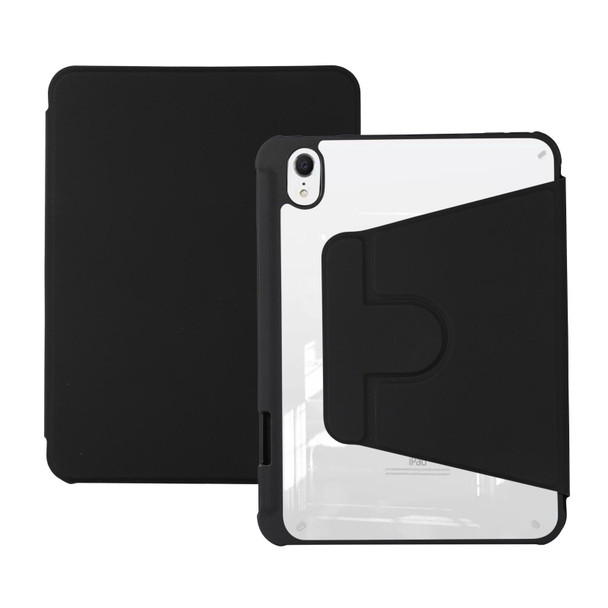 For iPad Air 5 2022 / 4 2020 Acrylic Rotatable Holder Tablet Leatherette Case(Black)