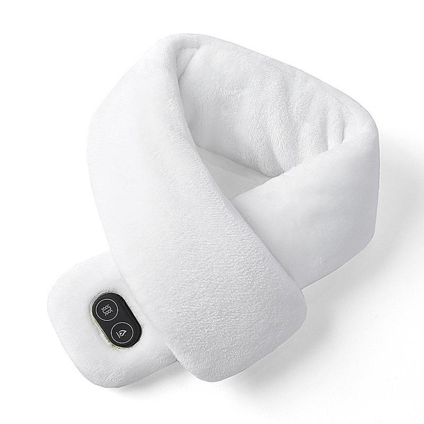 USB Charging Heating Massage Scarf Warmth Neck(White)