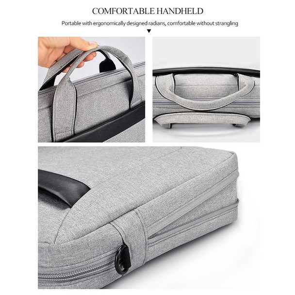 DJ06 Oxford Cloth Waterproof Wear-resistant Portable Expandable Laptop Bag for 15.4 inch Laptops, with Detachable Shoulder Strap(Black)