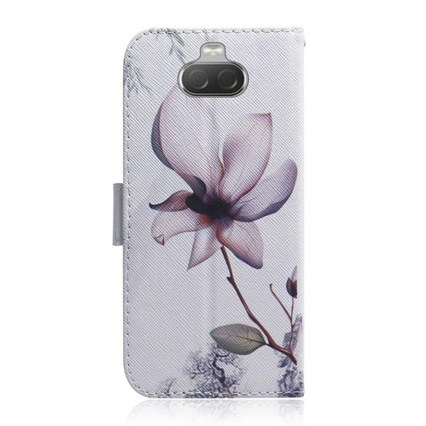 Magnolia Flower Pattern Coloured Drawing Horizontal Flip Leather Case for Sony Xperia 10, with Holder & Card Slots & Wallet