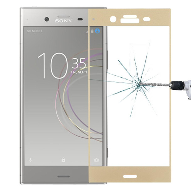 Sony Xperia XZ1 0.26mm 9H Surface Hardness 3D Full Screen Tempered Glass Screen Protector(Gold)