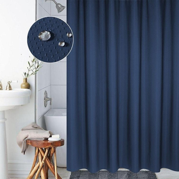 Thickening Waterproof And Mildew Curtain Honeycomb Texture Polyester Cloth Shower Curtain Bathroom Curtains,Size:120*200cm(Dark Blue)