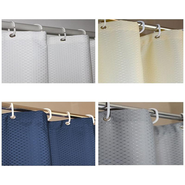 Thickening Waterproof And Mildew Curtain Honeycomb Texture Polyester Cloth Shower Curtain Bathroom Curtains,Size:180*200cm(Beige)