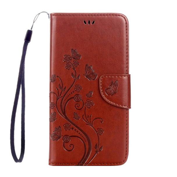 Sony Xperia X Compact Butterflies Love Flowers Embossing Horizontal Flip Leather Case with Holder & Card Slots & Wallet & Lanyard(Coffee)